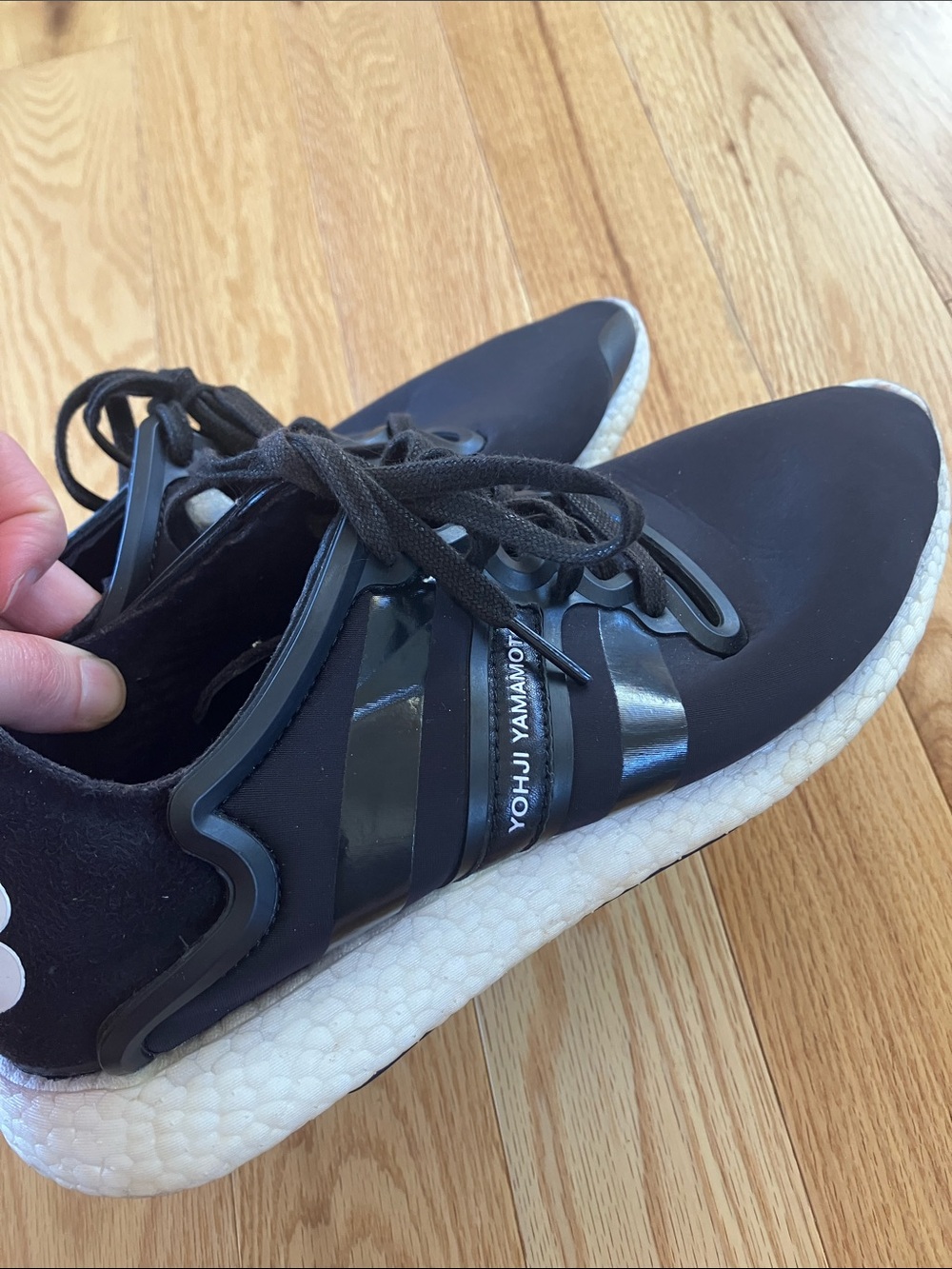 Yohji Yamamoto Y3 Boost Black Low-Top Lace-Up Sneakers